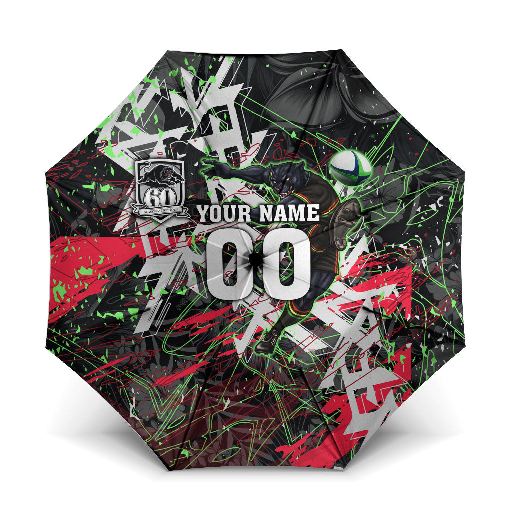 Personalised Penrith Panthers 60th Anniversary Umbrella Abstract Graffiti - Dynamic Mascot Illustration 2026