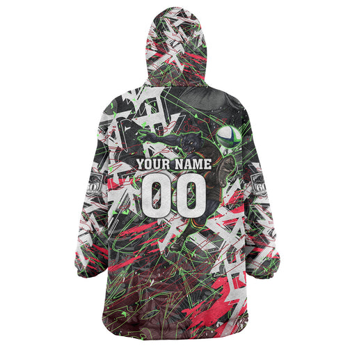 Personalised Penrith Panthers 60th Anniversary Wearable Blanket Hoodie Abstract Graffiti - Dynamic Mascot Illustration 2026