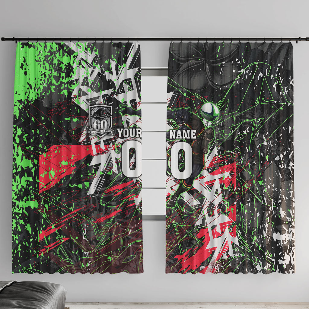 Personalised Penrith Panthers 60th Anniversary Window Curtain Abstract Graffiti - Dynamic Mascot Illustration 2026