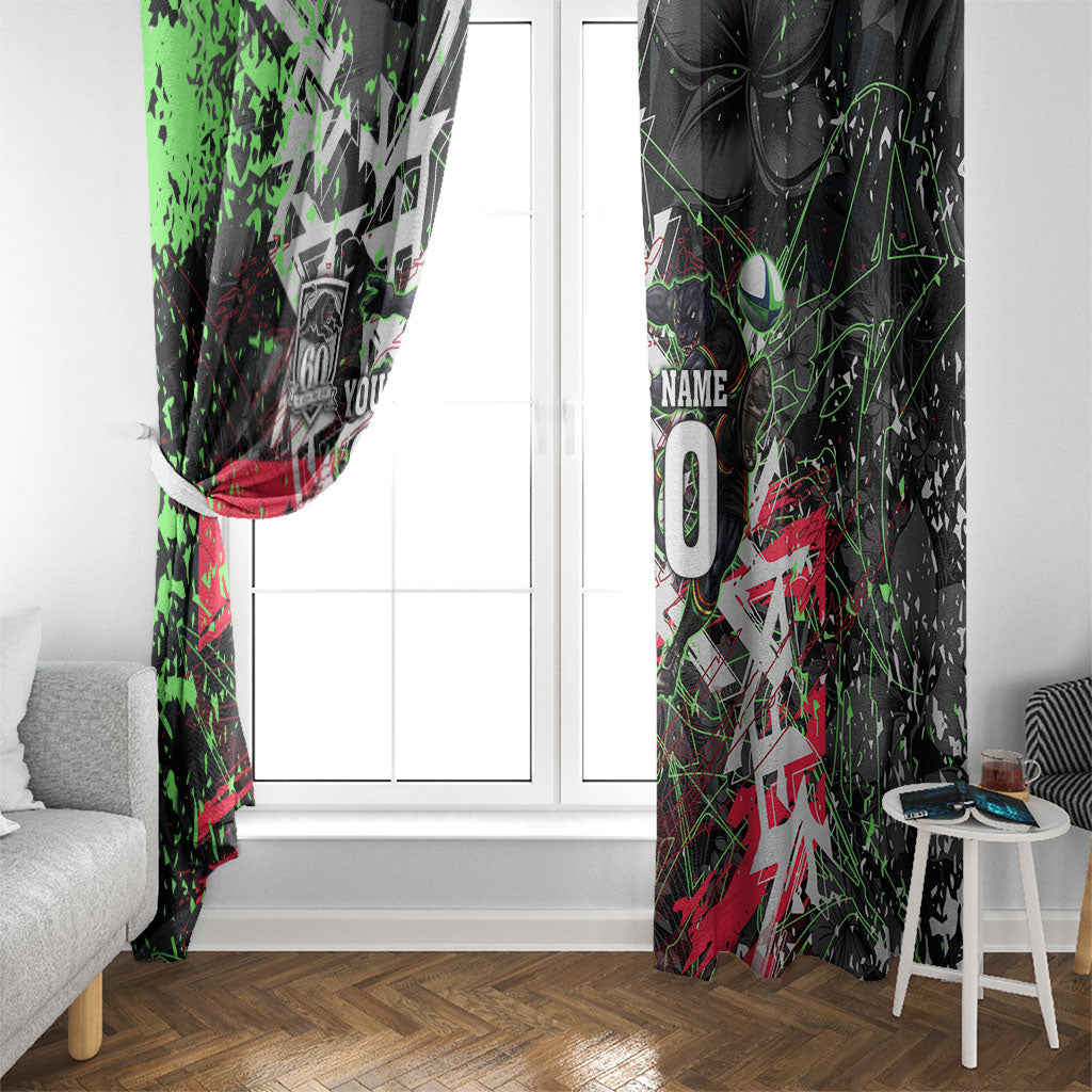 Personalised Penrith Panthers 60th Anniversary Window Curtain Abstract Graffiti - Dynamic Mascot Illustration 2026