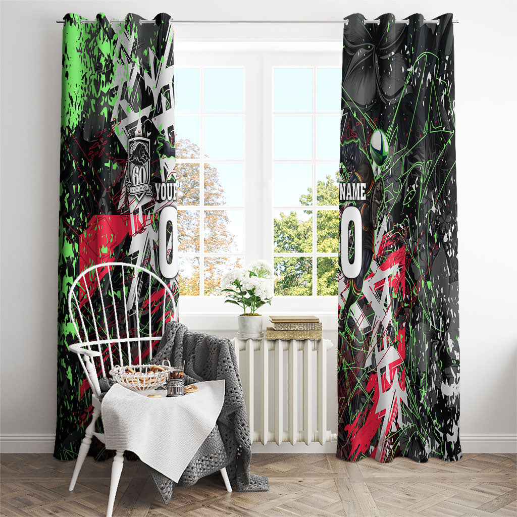 Personalised Penrith Panthers 60th Anniversary Window Curtain Abstract Graffiti - Dynamic Mascot Illustration 2026
