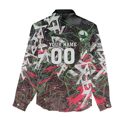 Personalised Penrith Panthers 60th Anniversary Women Casual Shirt Abstract Graffiti - Dynamic Mascot Illustration 2026