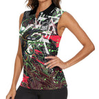 Personalised Penrith Panthers 60th Anniversary Women Sleeveless Polo Shirt Abstract Graffiti - Dynamic Mascot Illustration 2026