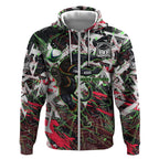 Personalised Penrith Panthers 60th Anniversary Zip Hoodie Abstract Graffiti - Dynamic Mascot Illustration 2026