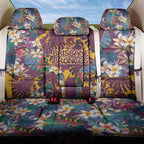 Brisbane Broncos Back Car Seat Cover Tropical Hibiscus Floral Pattern With Maroon And Yellow Accents