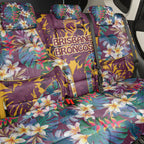 Brisbane Broncos Back Car Seat Cover Tropical Hibiscus Floral Pattern With Maroon And Yellow Accents