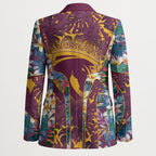 Brisbane Broncos Blazer Tropical Hibiscus Floral Pattern With Maroon And Yellow Accents