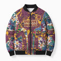 Brisbane Broncos Bomber Puffer Jacket Tropical Hibiscus Floral Pattern With Maroon And Yellow Accents