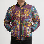 Brisbane Broncos Bomber Puffer Jacket Tropical Hibiscus Floral Pattern With Maroon And Yellow Accents