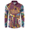 Brisbane Broncos Button Sweatshirt Tropical Hibiscus Floral Pattern With Maroon And Yellow Accents