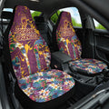 Brisbane Broncos Car Seat Cover Tropical Hibiscus Floral Pattern With Maroon And Yellow Accents