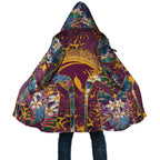 Brisbane Broncos Cloak Tropical Hibiscus Floral Pattern With Maroon And Yellow Accents