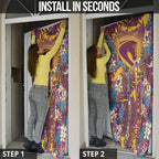 Brisbane Broncos Door Cover Tropical Hibiscus Floral Pattern With Maroon And Yellow Accents