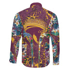 Brisbane Broncos Family Matching Summer Maxi Dress and Hawaiian Shirt Tropical Hibiscus Floral Pattern With Maroon And Yellow Accents