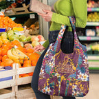 Brisbane Broncos Grocery Bag Tropical Hibiscus Floral Pattern With Maroon And Yellow Accents