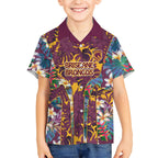 Brisbane Broncos Hawaiian Shirt Tropical Hibiscus Floral Pattern With Maroon And Yellow Accents