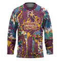 Brisbane Broncos Hockey Jersey Tropical Hibiscus Floral Pattern With Maroon And Yellow Accents
