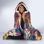 Brisbane Broncos Hooded Blanket Tropical Hibiscus Floral Pattern With Maroon And Yellow Accents