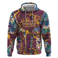 Brisbane Broncos Hoodie Tropical Hibiscus Floral Pattern With Maroon And Yellow Accents