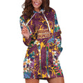 Brisbane Broncos Hoodie Dress Tropical Hibiscus Floral Pattern With Maroon And Yellow Accents