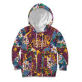 Brisbane Broncos Kid Hoodie Tropical Hibiscus Floral Pattern With Maroon And Yellow Accents