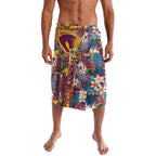 Brisbane Broncos Lavalava Tropical Hibiscus Floral Pattern With Maroon And Yellow Accents