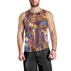 Brisbane Broncos Men Tank Top Tropical Hibiscus Floral Pattern With Maroon And Yellow Accents