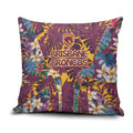 Brisbane Broncos Pillow Cover Tropical Hibiscus Floral Pattern With Maroon And Yellow Accents