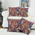 Brisbane Broncos Pillow Cover Tropical Hibiscus Floral Pattern With Maroon And Yellow Accents