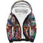 Brisbane Broncos Sherpa Hoodie Tropical Hibiscus Floral Pattern With Maroon And Yellow Accents