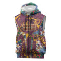 Brisbane Broncos Sleeveless Zip Hoodie Tropical Hibiscus Floral Pattern With Maroon And Yellow Accents