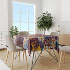 Brisbane Broncos Tablecloth Tropical Hibiscus Floral Pattern With Maroon And Yellow Accents