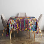 Brisbane Broncos Tablecloth Tropical Hibiscus Floral Pattern With Maroon And Yellow Accents