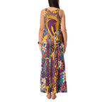 Brisbane Broncos Tank Maxi Dress Tropical Hibiscus Floral Pattern With Maroon And Yellow Accents