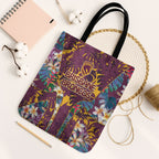 Brisbane Broncos Tote Bag Tropical Hibiscus Floral Pattern With Maroon And Yellow Accents