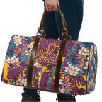 Brisbane Broncos Travel Bag Tropical Hibiscus Floral Pattern With Maroon And Yellow Accents