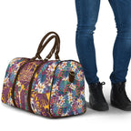 Brisbane Broncos Travel Bag Tropical Hibiscus Floral Pattern With Maroon And Yellow Accents