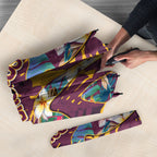 Brisbane Broncos Umbrella Tropical Hibiscus Floral Pattern With Maroon And Yellow Accents