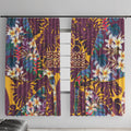 Brisbane Broncos Window Curtain Tropical Hibiscus Floral Pattern With Maroon And Yellow Accents