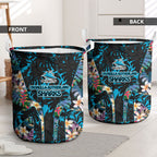 Cronulla-Sutherland Sharks Laundry Basket Tropical Island Floral Pattern With Black And Blue Accents