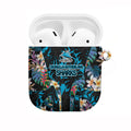 Cronulla-Sutherland Sharks AirPods Case Tropical Island Floral Pattern With Black And Blue Accents