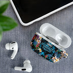 Cronulla-Sutherland Sharks AirPods Case Tropical Island Floral Pattern With Black And Blue Accents