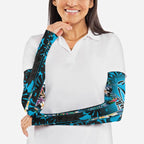 Cronulla-Sutherland Sharks Arm Sleeves Tropical Island Floral Pattern With Black And Blue Accents
