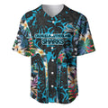 Cronulla-Sutherland Sharks Baseball Jersey Tropical Island Floral Pattern With Black And Blue Accents