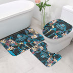 Cronulla-Sutherland Sharks Bathroom Set Tropical Island Floral Pattern With Black And Blue Accents