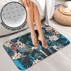 Cronulla-Sutherland Sharks Bathroom Set Tropical Island Floral Pattern With Black And Blue Accents