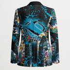 Cronulla-Sutherland Sharks Blazer Tropical Island Floral Pattern With Black And Blue Accents