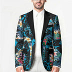 Cronulla-Sutherland Sharks Blazer Tropical Island Floral Pattern With Black And Blue Accents