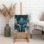 Cronulla-Sutherland Sharks Canvas Wall Art Tropical Island Floral Pattern With Black And Blue Accents