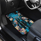 Cronulla-Sutherland Sharks Car Mats Tropical Island Floral Pattern With Black And Blue Accents